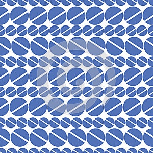 Blue dot with line through middle Pattern with pantone color of the year classic blue background. Seamless repeat pattern. Stylish