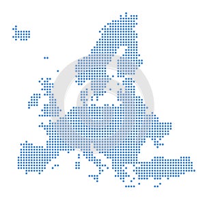 Blue dots map of Europe