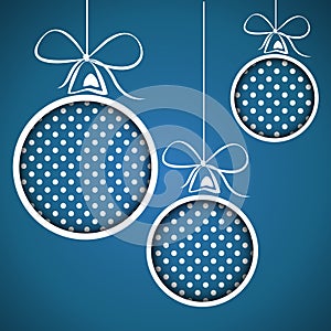 Blue dotted christmas balls