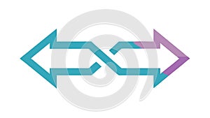 Blue Double Arrow Exchange or Direction Icon, vector design Generative AI