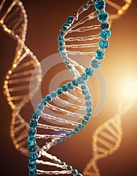 Blue Double Helix DNA Structure