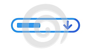 Blue Download Progress Bar Icon, vector design Generative AI