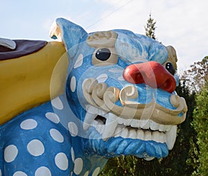 Blue dragon at buddhist tempo in Iguassu falls Templo Budista photo