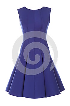 Blue dress with rhinestones isolated on white background photo