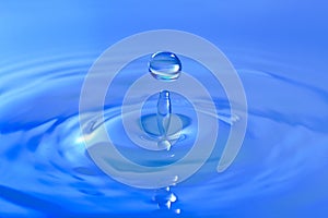 Blue droplet splashin