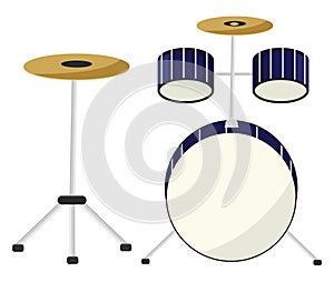 Blue drum set, icon