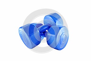 Blue dumbbell