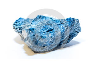 Blue Dumortierite (mineral) on white background