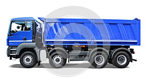 Blue dump truck