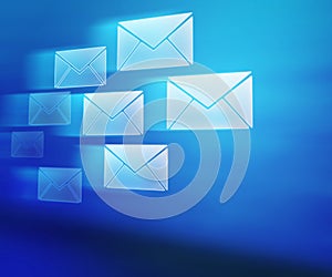 Blue E-mails Abstract Background