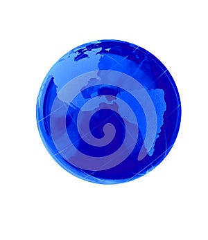Blue Earth crystal globe illustration