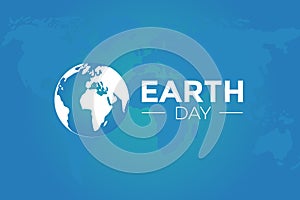 Blue Earth Day Vector Illustration Background with Globe