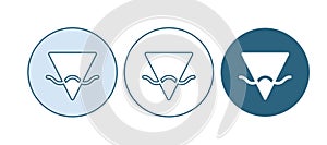 Blue Earth element of the symbol alchemy icon isolated on white background. Basic mystic elements. Vector