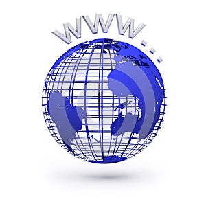 Blue Earth globe. www Internet concept