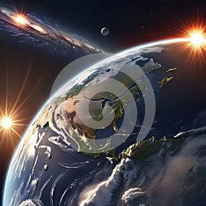 Blue Earth in the space