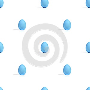 Blue Easter eggs isolated on a white background. Seamless pattern