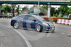 Blue ECO Car Sedan in VIP Style