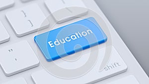 Blue Education Button concept image
