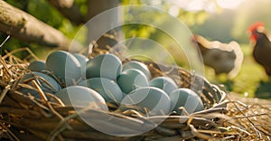 The Blue Eggs in Nest.AI generated image
