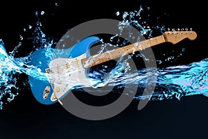 Blue electric guitar