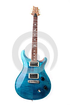 Blue electric guitar isolated