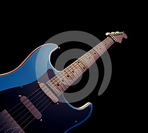 Blue Electric Guitar Musical