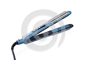 Blue electric hair straightener photo