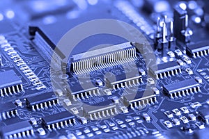 Blue Electronic Circuit board