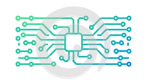 Blue Electronic Circuit Board Trace, vector design Generative AI