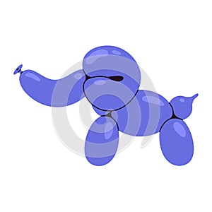 Blue elephant balloon sculpture. Vector flat illustration isolated