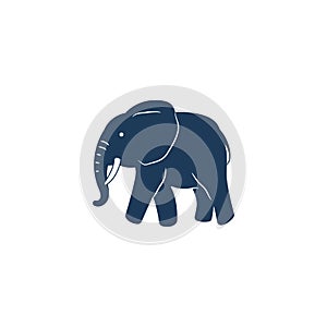 Blue elephant vector isolated illustration.