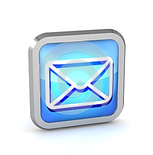 Blue email button icon