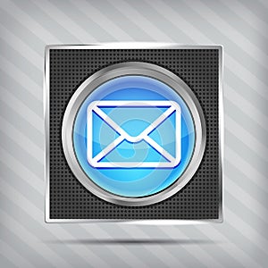 Blue email button icon