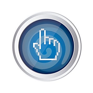 blue emblem mouse hand cursor icon