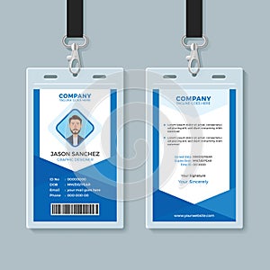 Blue Employee Identity Card Template