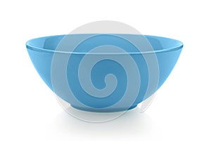 Blue empty bowl isolated on white background