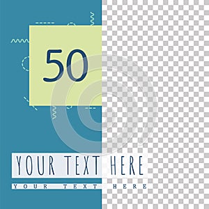 Blue empty social network post template Vector