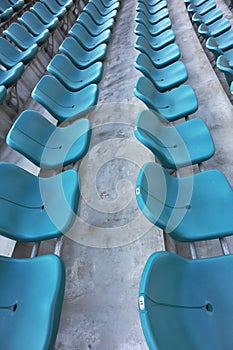 Blue empty stadium seats