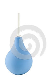 Blue enema isolated on white background