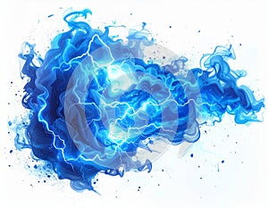 Blue energy cloud with lightning