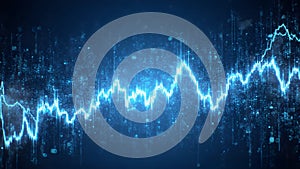 Blue Energy Digital Financial Market Data Wave Visualization