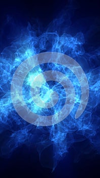 Blue energy field with fluid glowing textures and deep contrast background