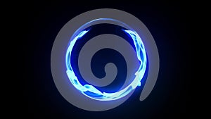 Blue Energy Plasma Ball Loop Alpha Matte 3D Renderings Animations