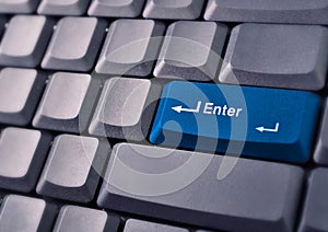 Blue enter button on keyboard