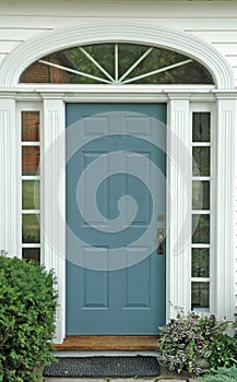 Blue entry door