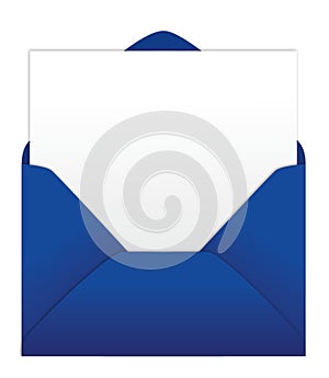 Blue envelope with blank letter