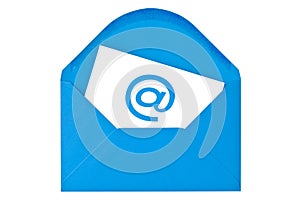 Blue envelope with email symbol