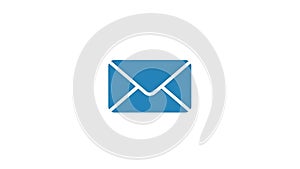 Blue envelope icon for communication, messaging, and email design
