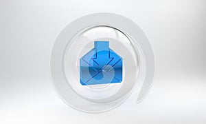 Blue Envelope icon isolated on grey background. Received message concept. New, email incoming message, sms. Mail