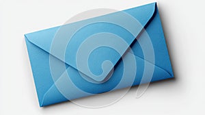 Blue Envelope on White Background